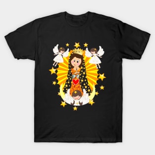 Our Lady of Guadalupe Mexican Virgin Mary Mexico Caricature Children Catholic Saint T-Shirt